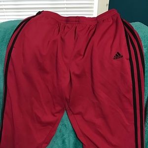 💚3/$25 Adidas large dark pink capris black side stripes
